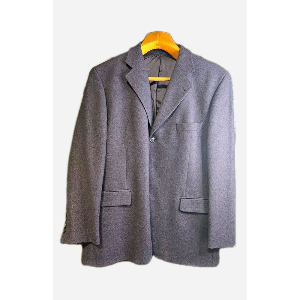 Jaeger Wool Cashmere Blazer 54S Mens Charcoal 3 Button Classic Sport Coat